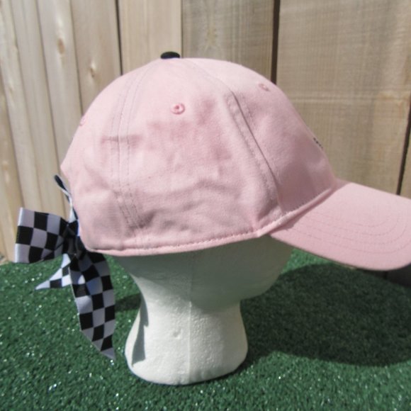 Vans Off The Wall Lazy Oaf Not Now Pink Black & White Bow Baseball Hat Cap - Picture 5 of 9
